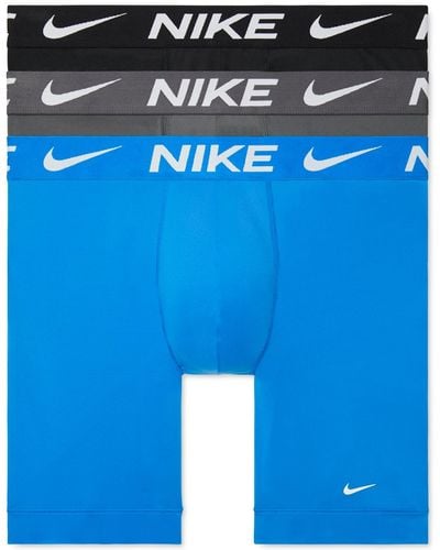 Nike 3-pk. Dri-fit Essential Micro Long Boxer Briefs - Blue