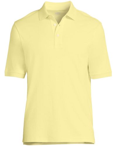 Lands' End Short Sleeve Supima Polo Shirt - Yellow