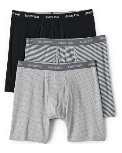Lands' End Comfort Knit Boxer 3 Pack - Gray