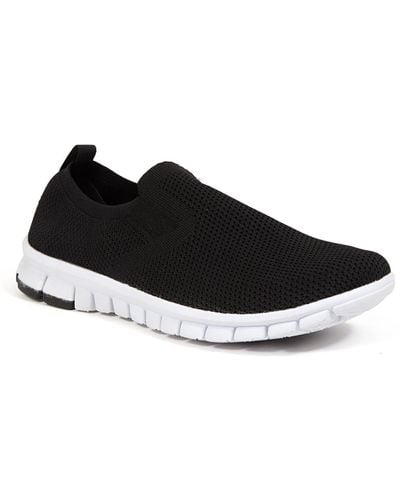 Deer Stags Nosox Eddy Flexible Sole Bungee Lace Slip-on Oxford Hybrid Casual Sneaker Shoes - Black
