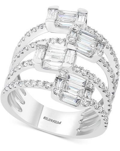 Effy Effy Hematian Diamond Multi-row Baguette Statement Ring (1-5/8 Ct. T.w. - Metallic