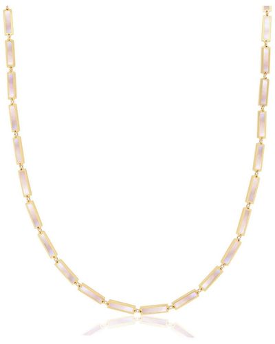 The Lovery Mother Of Pearl Bar Necklace - Natural
