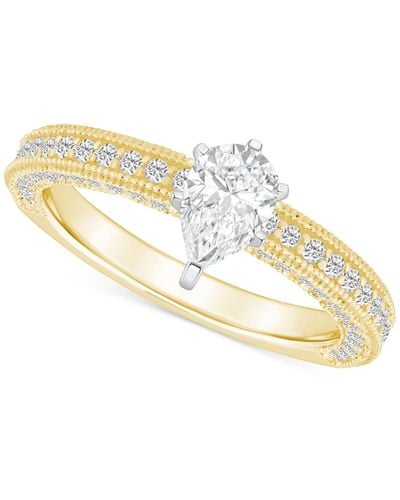 Macy's Diamond Pear Engagement Ring (1-1/5 Ct. T.w. - Metallic