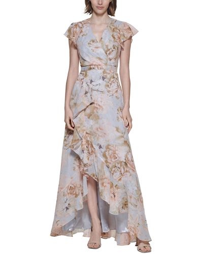 Calvin Klein Flutter-sleeve Floral-print Dress - Multicolor