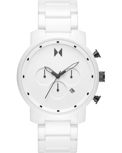 MVMT Chrono Ceramic Bracelet Watch 45mm - White