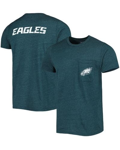 Majestic Threads Midnight Philadelphia Eagles Tri-blend Pocket T-shirt - Blue