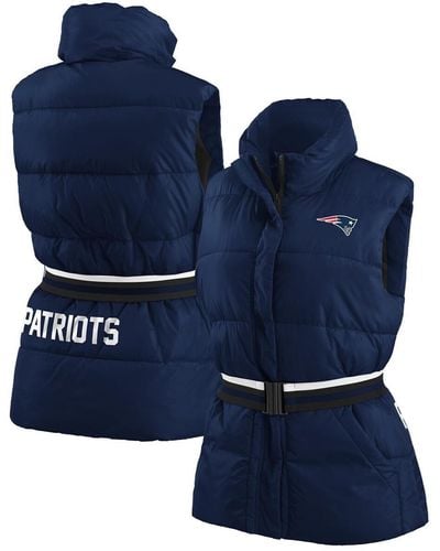 WEAR by Erin Andrews New England Patriots Full-zip Puffer Vest - Blue