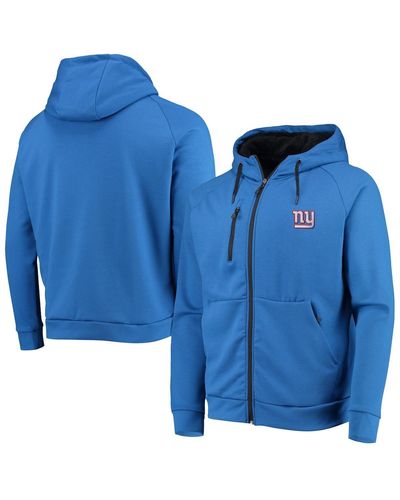 Dunbrooke New York Giants Shag Tri-blend Full-zip Raglan Hoodie - Blue