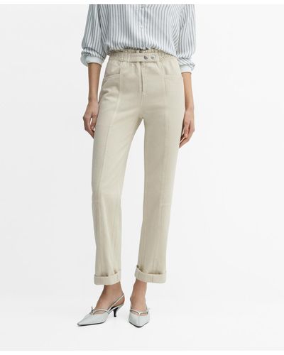 Mango High-rise Tapered Jeans - Natural