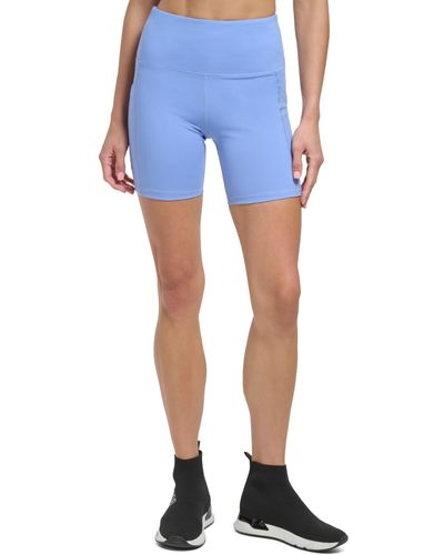 DKNY Sport Balance Super High Rise Pull-on Bicycle Shorts - Blue