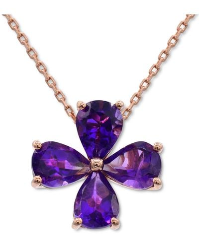 Macy's Clover 18" Pendant Necklace (3-1/20 Ct. T.w. - Purple