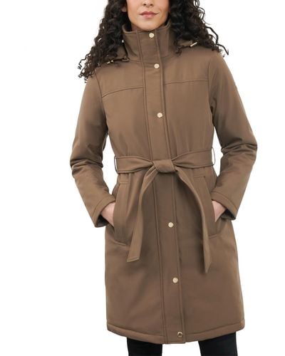 Michael Kors Hooded Belted Raincoat, Regular & Petite, Created For Macy's - Brown