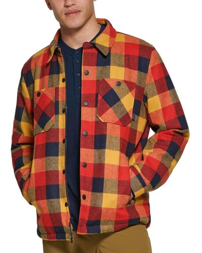BASS OUTDOOR Mission Field Sherpa Lined Shirt Jacket - Red