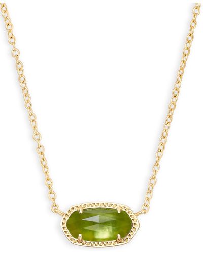 Kendra Scott 14k Gold Plated Elisa Pendant Necklace - Green