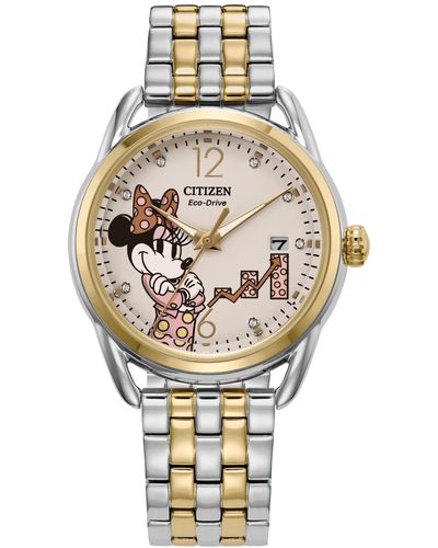 Citizen Eco-drive Disney Empowered Minnie Mouse Two-tone Stainless Steel Bracelet Watch 36mm - Metallic