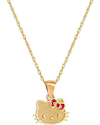 Macy's Enamel Bow Hello Kitty 18" Pendant Necklace - Metallic