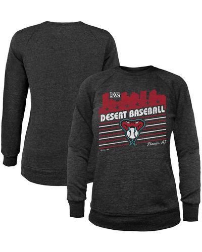 Majestic Threads Arizona Diamondbacks 2023 World Series Local Lines Tri-blend Pullover Sweatshirt - Black