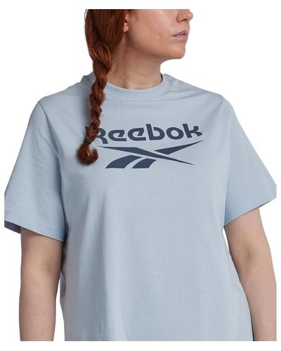 Reebok Plus Size Short Sleeve Logo Graphic T-shirt - Pink