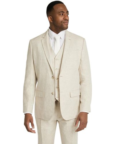 Johnny Bigg Johnny Big Hems Worth Linen Suit Jacket Big & Tall - Natural