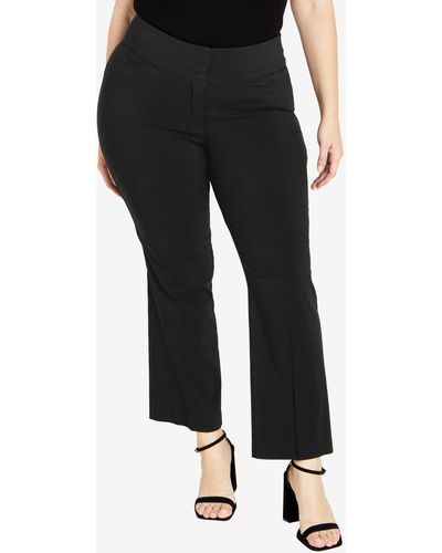 Avenue Plus Size Super Stretch Regular Length Trouser Pant - Black