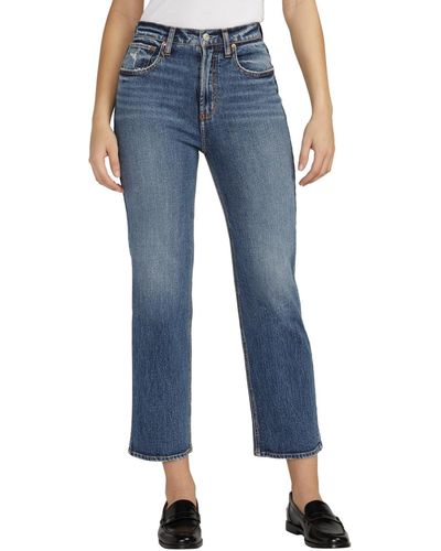 Silver Jeans Co. Highly Desirable High Rise Straight Leg Jeans - Blue