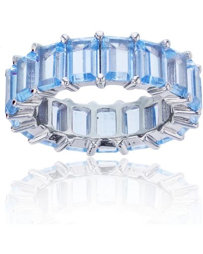 Macy's Created Spinel Emerald Cut Eternity Band - Blue