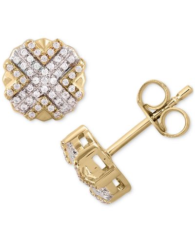Macy's Diamond X Cluster Stud Earrings (1/4 Ct. T.w. - Metallic