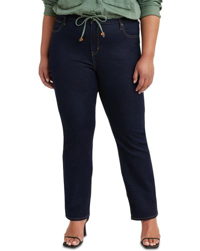 Levi's Trendy Plus Size 724 High-rise Straight-leg Jeans - Blue