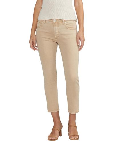 Jag Cassie Mid Rise Cropped Pants - Natural
