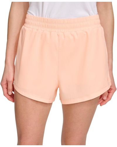 DKNY Sport Solid Double-layer Training Shorts - Pink