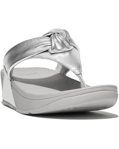 Fitflop Lulu Padded-knot Metallic-leather Toe-post Sandals