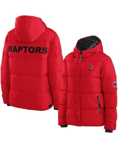 WEAR by Erin Andrews Toronto Raptors Plush Puffer Full-zip Jacket - Red
