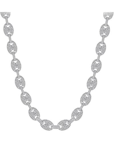Macy's Diamond Mariner Puff Link 24" Chain Necklace (15-3/4 Ct. T.w. - Metallic