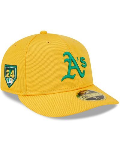 KTZ Oakland Athletics 2024 Spring Training Low Profile 59fifty Fitted Hat - Yellow