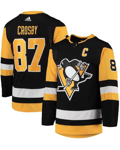 adidas Sidney Crosby Pittsburgh Penguins Home Captain Patch Authentic Pro Player Jersey - Orange
