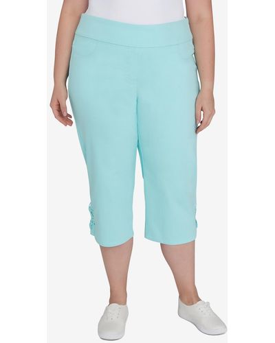 Ruby Rd. Plus Size Embellished Stretch Denim Capri Pants - Blue