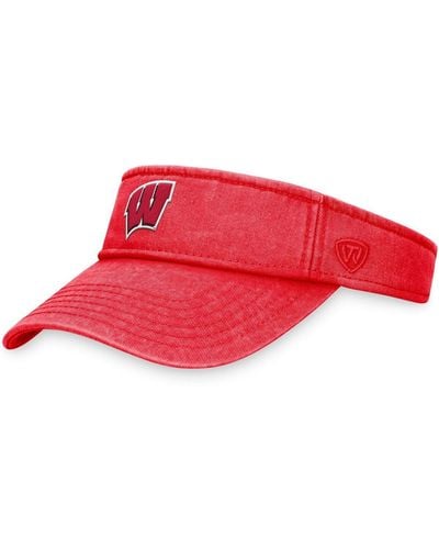 Top Of The World Wisconsin Badgers Terry Adjustable Visor - Red