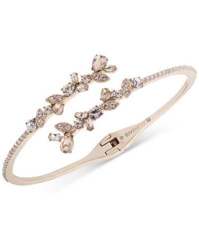 Givenchy Crystal Floral Bypass Cuff Bracelet - Metallic