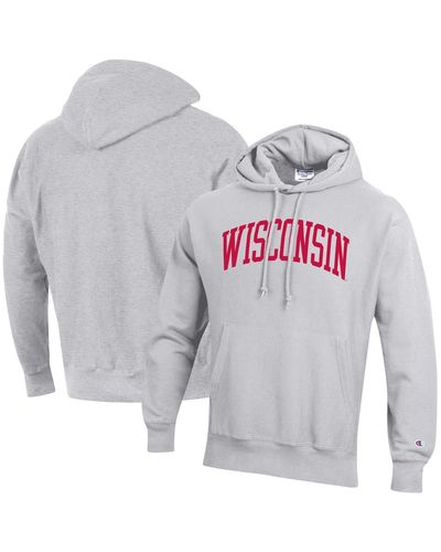 Champion Washington State Cougars Team Arch Reverse Weave Pullover Hoodie - Gray