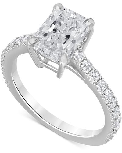 Badgley Mischka Certified Lab-grown Diamond Radiant-cut Engagement Ring (2-1/2 Ct. T.w. - Multicolor