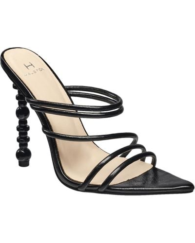H Halston Sculpted-heeled Sandals - Metallic