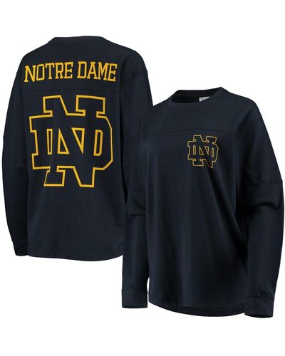 Pressbox Notre Dame Fighting Irish The Big Shirt Oversized Long Sleeve T-shirt - Blue