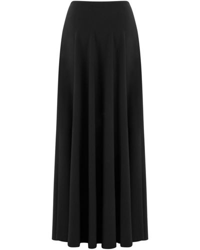 Nocturne Flounced Long Skirt - Black
