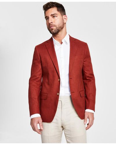 Lauren by Ralph Lauren Ultraflex Classic-fit Linen Sport Coats - Red