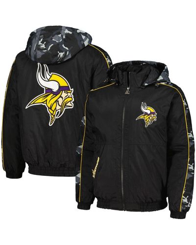 Starter Minnesota Vikings Thursday Night Gridiron Full-zip Hoodie Jacket - Black
