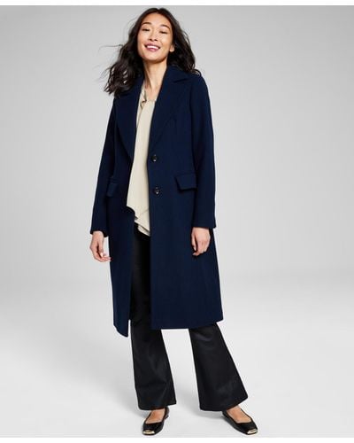 Michael Kors Single-breasted Coat, Regular & Petite, Created For Macy's - Blue