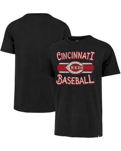 '47 Distressed Cincinnati Reds Renew Franklin T-shirt - Black