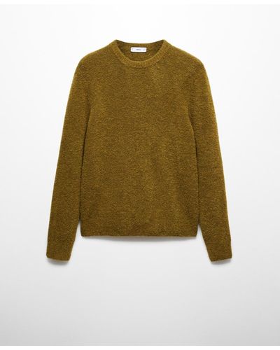 Mango Boucle Knit Sweater - Green