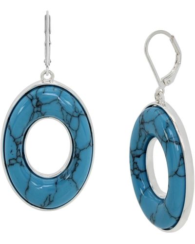 Robert Lee Morris Semi-precious Turquoise Drop Earrings - Blue