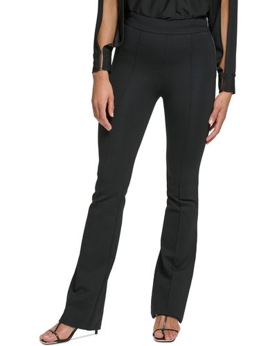 DKNY Petite Side-zipper Bootcut Pants - Black